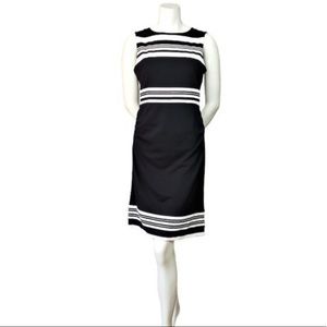 WHBM Sleeveless Striped Sheath Dress